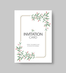 holiday party and happy new year party invitation card design template and use for poster template