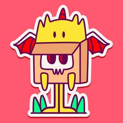 kawaii doodle cartoon monster designs for wallpaper, stickers, coloring books, pins, emblems, logos and more