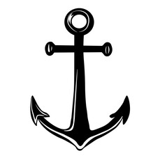 Anchor with chain vector stock illustration. Nautical maritime sea ocean boat illustration symbol. isolated on a white background