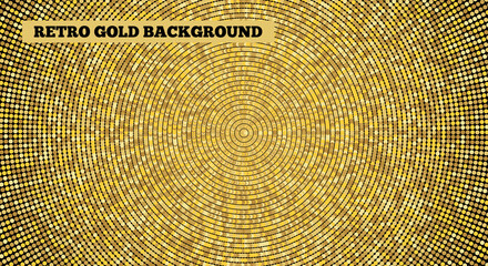 Fototapeta premium Retro gold background of many tiny points. Flat style.