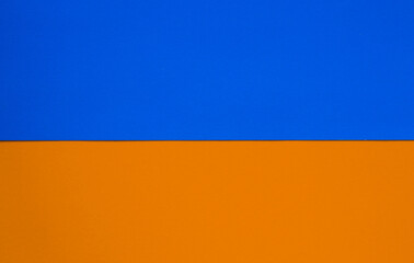 plain cardboard paper of blue and yellow color in the form of the flag of ukraine