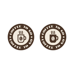 Coffee to go label, vector symbol. Coffee cup to go badge for logo and print.