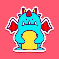 kawaii doodle cartoon monster designs for wallpaper, stickers, coloring books, pins, emblems, logos and more