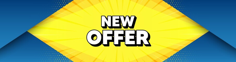 New offer. Modern background with offer message. Special price sign. Advertising Discounts symbol. Best advertising abstract banner. New offer badge shape. Abstract yellow background. Vector
