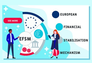 Vector website design template . EFSM - european financial stabilisation mechanism acronym, business concept. illustration for website banner, marketing materials, business presentation, online