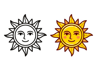 Cartoon sun face