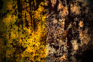 Italy, Italian, Vatican flag on grunge metal background texture with scratches and cracks