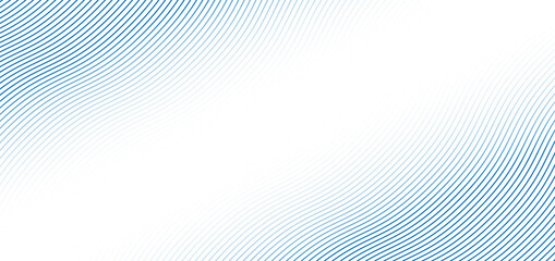 Abstract blue wave lines pattern on white background with space for your text - obrazy, fototapety, plakaty