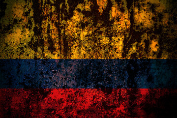 United States of America, America, US, USA, American, Colombia, Colombian flag on grunge metal...