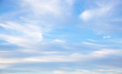blue sky with Cirrostratus clouds. Meteorology and Climate Concept Background