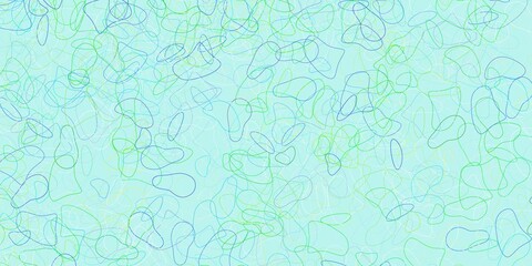 Light blue, green vector pattern with abstract shapes.