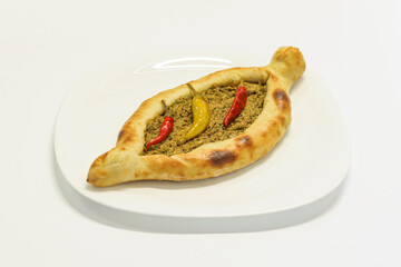 Georgian bread with beef and pepper