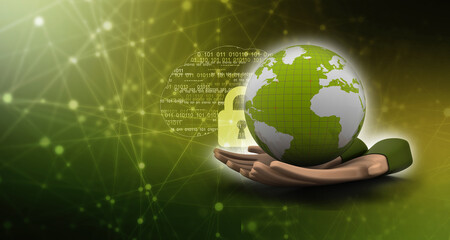 3d rendering abstract world concept
