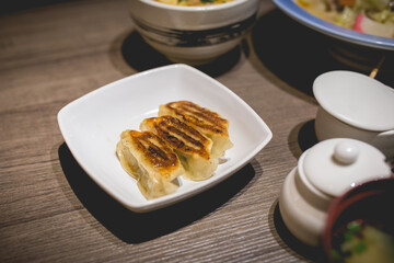 Gyoza or japanese dumplings with nagasaki style
