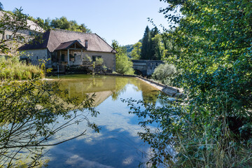 Obraz premium Hiking track of the Pertes de L'Ain, Losses of the Ain, Jura