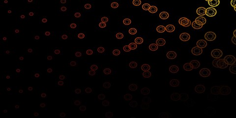 Dark Green, Yellow vector template with esoteric signs.