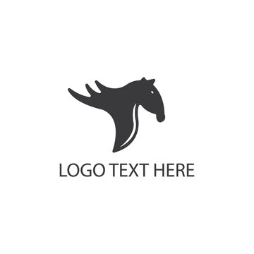 Letter t creative logo illustration  horse vector design template