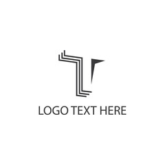 letter t design element line illustration building logo vector template