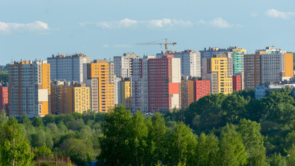 The view of the district of new Kuznechikha in Nizhny Novgorod