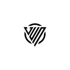 Initial letter VUN triangle monogram clean modern simple logo