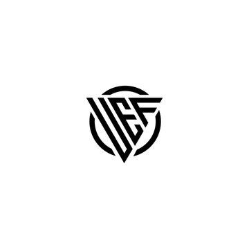 Initial letter UEF triangle monogram clean modern simple logo