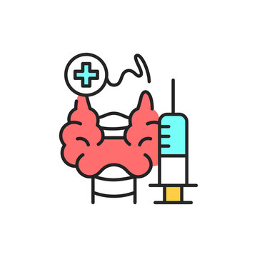 recommend clip art: Injection treatment color line icon. Pictogram for web page, mobile app, promo.