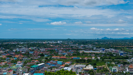 Fototapeta na wymiar View taken from the mountain A view in Phetchaburi Province, Thailand