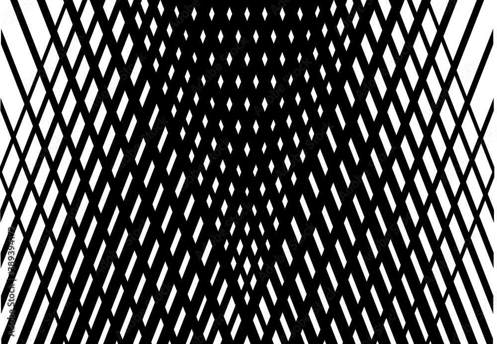 Poster Network grid, mesh. Lattice, grating, trellis pattern, background and texture. Intersecting, interlock lines vector illustration. Lines, stripes forming an X. Abstract geometric illustration