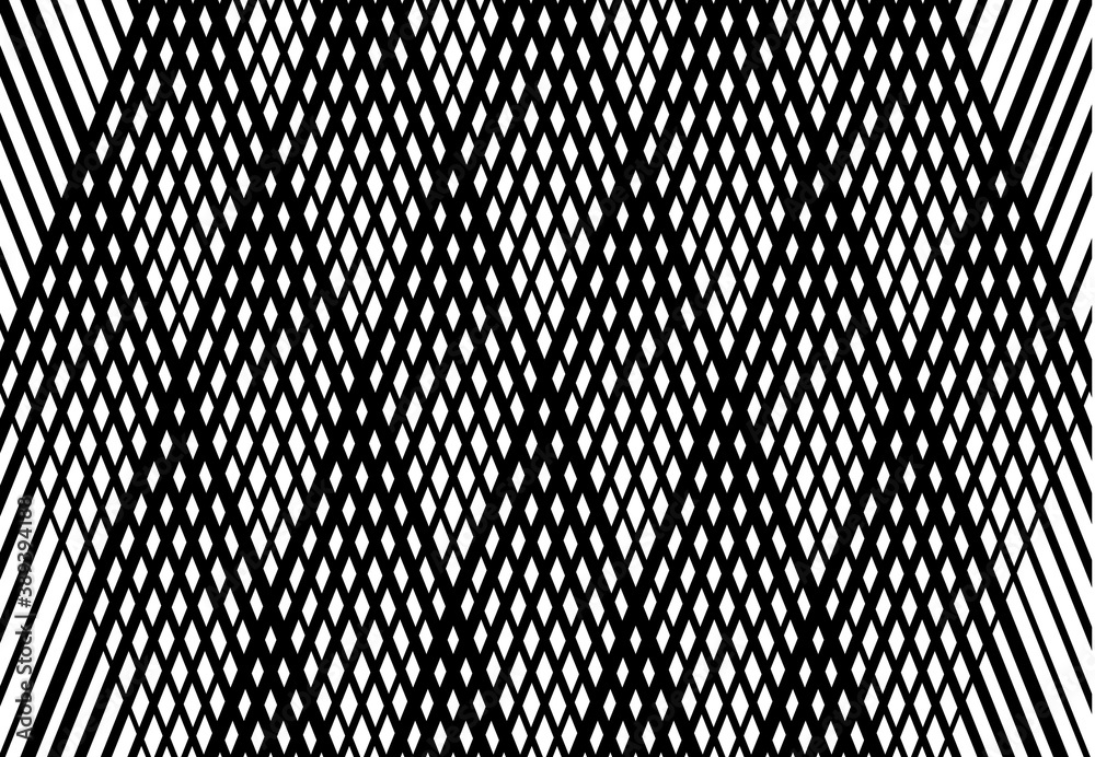 Poster Network grid, mesh. Lattice, grating, trellis pattern, background and texture. Intersecting, interlock lines vector illustration. Lines, stripes forming an X. Abstract geometric illustration