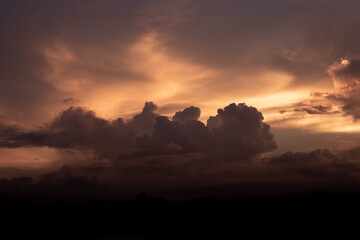 Dramatic cloudy sky at the evening time