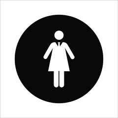 People Icon Vector Female Business Person in Glyph Pictogram illustration