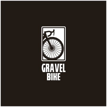 Gravel Bike Silhouette Bicycle Logo Design Icon Vector