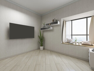 Modern design of the bedroom, there are large bed, dressing table and other facilities