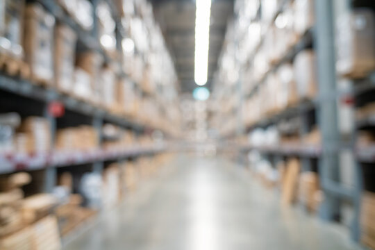 Abstract blurred hardware on shelf in store