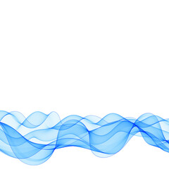 Abstract smooth color wave vector. Curve flow blue motion illustration. Smoke design. Vector lines. eps 10