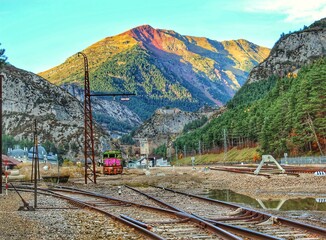 train on the mountain