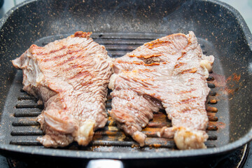  roast beef meat on pan