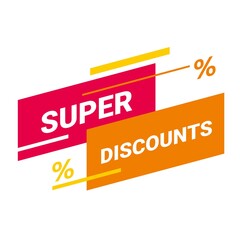 Banner advertising elements for placing text about discounts and sale of goods