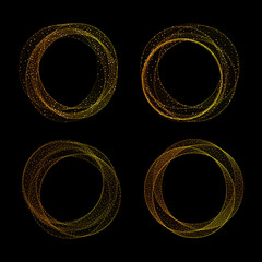 Set of shiny circles. Wave lines. Design element. eps 10