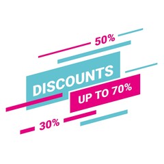 Banner advertising elements for placing text about discounts and sale of goods