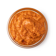 Bowl with red pesto sauce