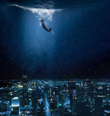 Obraz na płótnie Canvas Diving to Atlantis