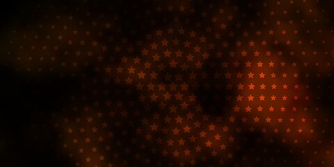 Dark Orange vector template with neon stars.