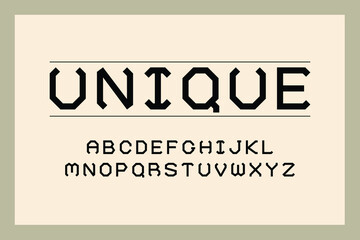Unique uppercase letter design. Font design illustration.