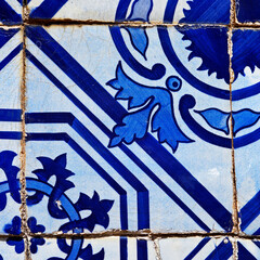 Ancient tiles pattern in Ouro Preto, Brazil 