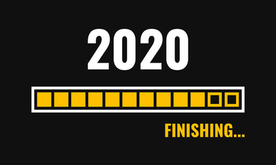 2020 finishing progress bar, vector illustration
