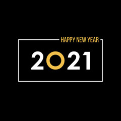 2021 happy new year, simple vector poster or greetings card