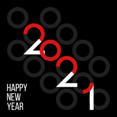 2021 happy new year, simple vector poster or greetings card