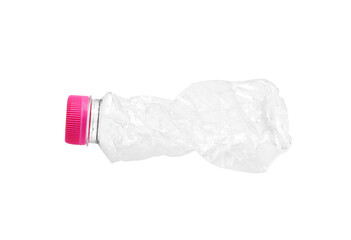  close up of a Recycle plastic bottles isolated on white background,clipping part