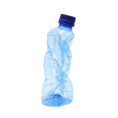  close up of a Recycle plastic bottles isolated on white background,clipping part